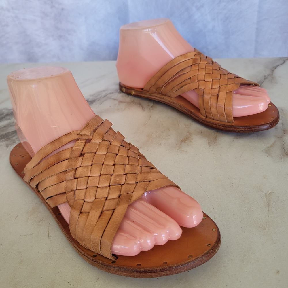 Beek Woven Leather Huarache Gladiator Sandals Size 6 Women's Brown